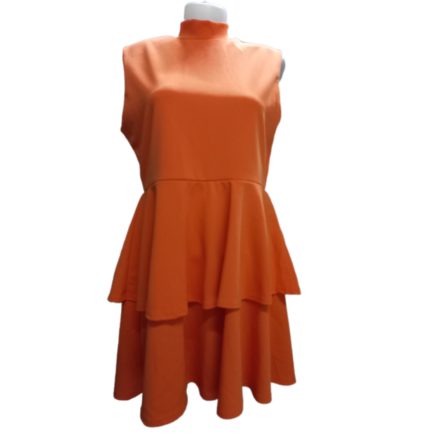 Női XL-es narancssárga fodros rövid ruha - Pretty Little Things - ÚJ