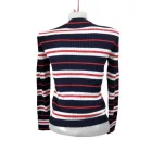 Női M-es fekete-fehér-piros csíkos bordás pamutfelső - H&M