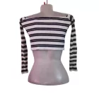 Női M-es fehér-fekete csíkos bordás top - Zara