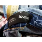 98-104-es kék flitteres kantáros farmernadrág, farmer kertésznadrág - Desigual