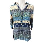 Női M-es kék mintás hosszú ujjú blúz - Orsay