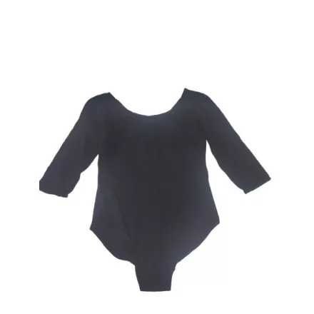 Női M-es fekete feles ujjú pamut body