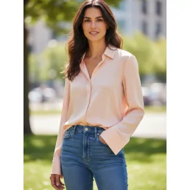 Női M-es rózsaszín elegáns hosszú ujjú blúz - H&M