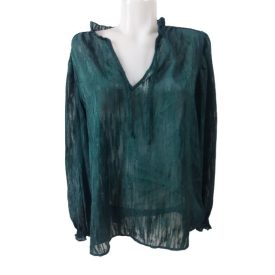 Női L-es zöld csillogó blúz - Promod