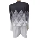 Női XL-es kék-fehér mintás elegánsabb felső - ÚJ
