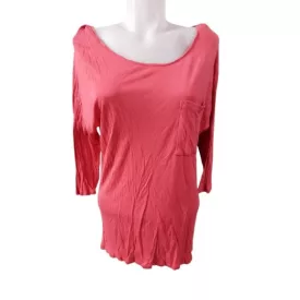 Női L-es pirosas felesujjú pamutfelső - H&M
