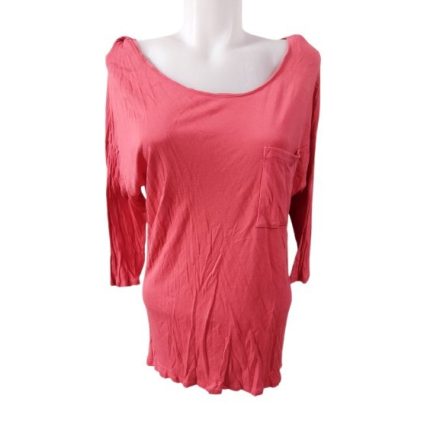 Női L-es pirosas felesujjú pamutfelső - H&M