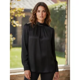 Női L-es fekete magában pöttyös elegáns blúz - H&M