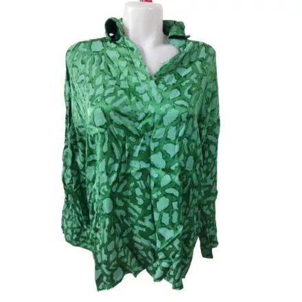Női XL-XXL-es zöld mintás blúz - Made in Italy