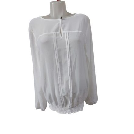 Női L-es fehér áttetsző elegáns blúz - Bodyflirt