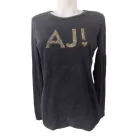 Női XL-es fekete strasszos pamutfelső - Armani Exchange (kicsit fakóbb)