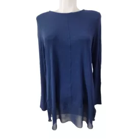 Női L-XL-es sötétkék elegáns hosszított felső