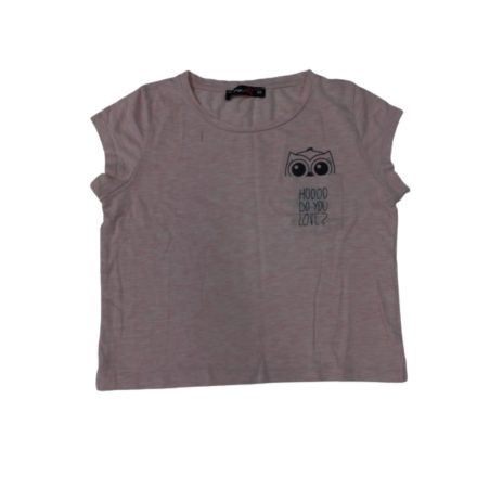Női XS-es rózsaszín baglyos top, póló - FB Sisters