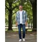 Férfi XL-es kék kockás hosszú ujjú ing - Columbia