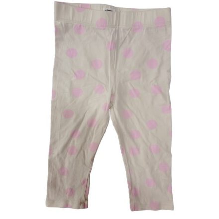 122-es fehér alapon lila pöttyös térdig érő leggings - Sinsay