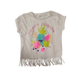 122-es fehér rojtos aljú gyümölcsös póló - C&A