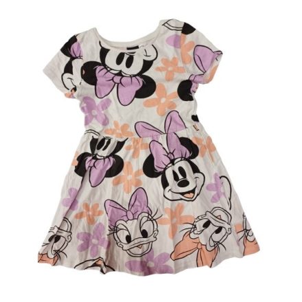 128-as fehér mintás pamutruha - Minnie Egér