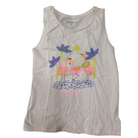 122-es fehér flamingós ujjatlan póló - In Extenso