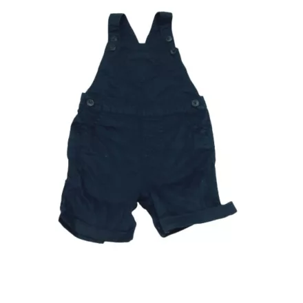 80-as sötétkék vászon kertészshort, kantáros rövidnadrág - Primark
