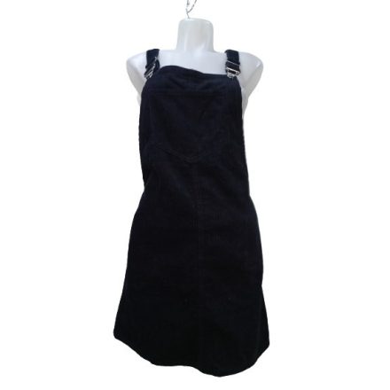 Női 34-es (XS) fekete kord kantáros ruha, kertészruha - Denim Co