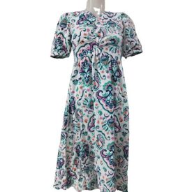   Női XS-es fehér alapon színes mintás lenes ruha - Springfield