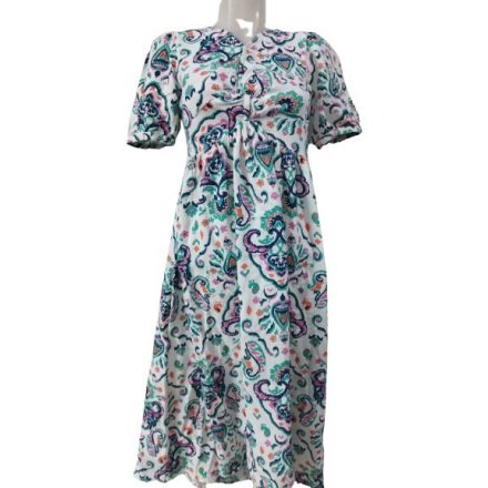 Női XS-es fehér alapon színes mintás lenes ruha - Springfield