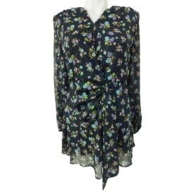 Női XS-es fekete virágos rövid ruha - Zara