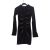 Női XS-es fekete bársony mini ruha - H&M