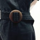 Női XS-es fekete lenes anyagú nyári ruha - Mango