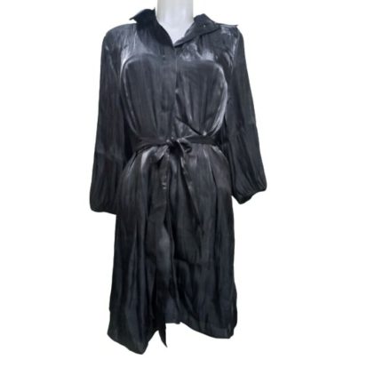 Női L-es (40-es) fekete selyem hatású lenge ruha - Orsay - ÚJ