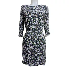 Női XS-es fekete alapon virágos ruha - H&M