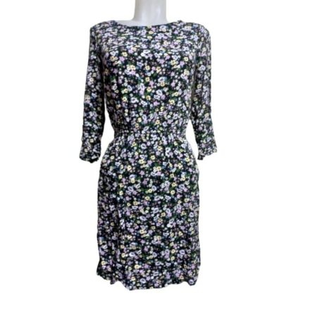 Női XS-es fekete alapon virágos ruha - H&M
