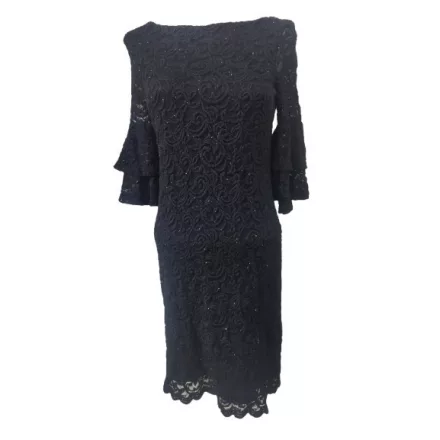 Női S-es fekete csipkés csillogó alkalmi ruha - Orsay