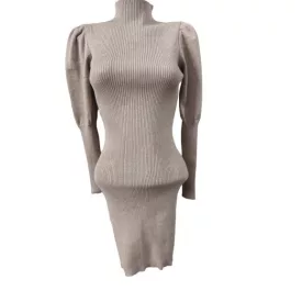 Női S-es barna, arany szálakkal átszőtt kötött ruha