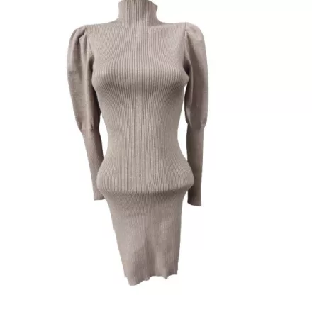 Női S-es barna, arany szálakkal átszőtt kötött ruha