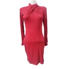 Női S-es piros sztreccs ruha - Victoria Moda