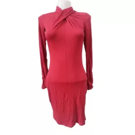 Női S-es piros sztreccs ruha - Victoria Moda