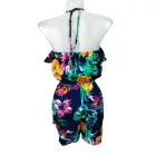 Női M-es sötétkék virágos playsuit, nyári overall - Atmosphere