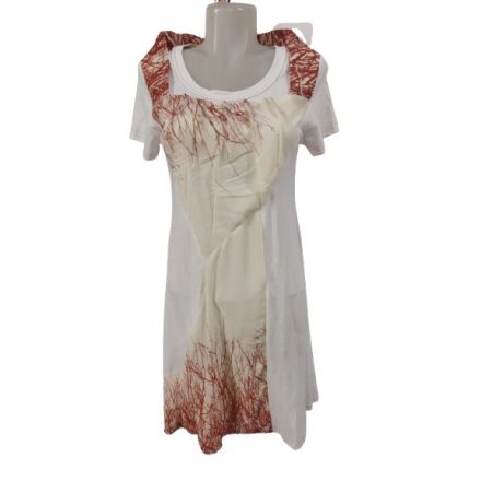 Női M-es fehér, barna tüllös elejű nyári ruha - Hypnosy - ÚJ