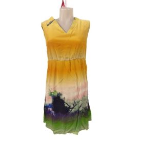 Női M-es sárga tájképes nyári ruha - Hypnosy - ÚJ