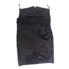 Női M-es fekete elegáns pánt nélküli, öves alkalmi ruha - Elite