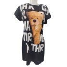 Női M-es fekete macis feliratos ruha (betűk kicsit töredezettek)