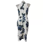 Női M-es fehér-kék virágos elegáns ruha - H&M