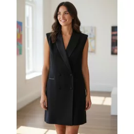 Női M-es fekete ujjatlan elegáns ruha - River Island