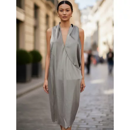 Női M-es szürke fényes anyagú alkalmi, elegáns ruha - Sisley