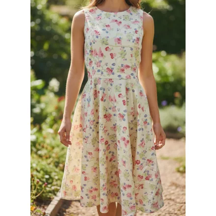 Női M-es sárga virágos ruha - Laura Ashley