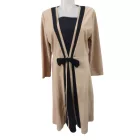 Női XL-es bézs-fekete elegáns ruha