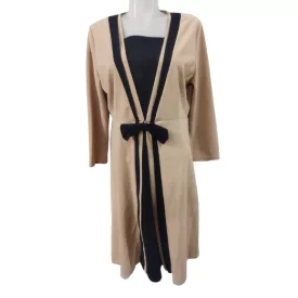 Női XL-es bézs-fekete elegáns ruha