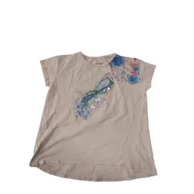 152-es rózsaszín flitteres madaras póló - Zara