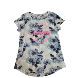 170-es fehér-kék rózsás, virágos póló - H&M